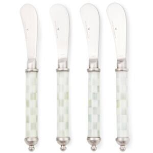 Brand New Mackenzie-Childs Sterling Check Supper Club Spreaders Set
